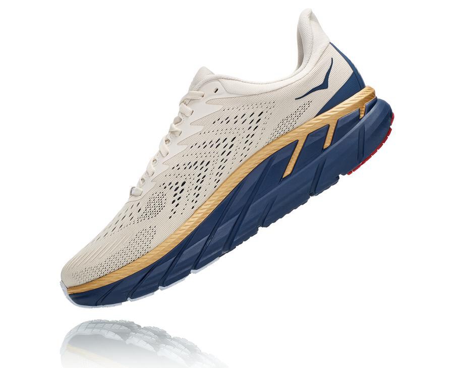 Hoka One One ランニングシューズ メンズ 白/青 - クリフトン 7 - JP3126458